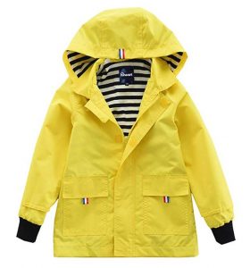 Hiheart Boys Girls Waterproof Hooded Jackets Cotton Lined Rain Jackets