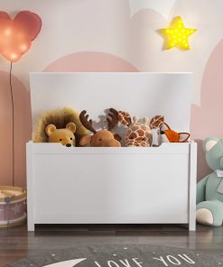 Toy Box With Safety Hinged Lid