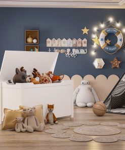 Toy Box With Safety Hinged Lid