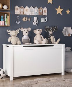 Toy Box With Safety Hinged Lid