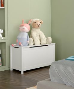 Toy Box With Safety Hinged Lid
