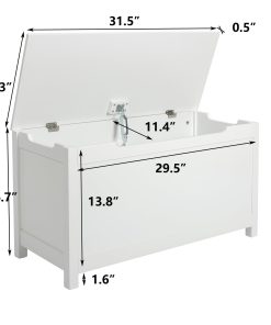 Toy Box With Safety Hinged Lid