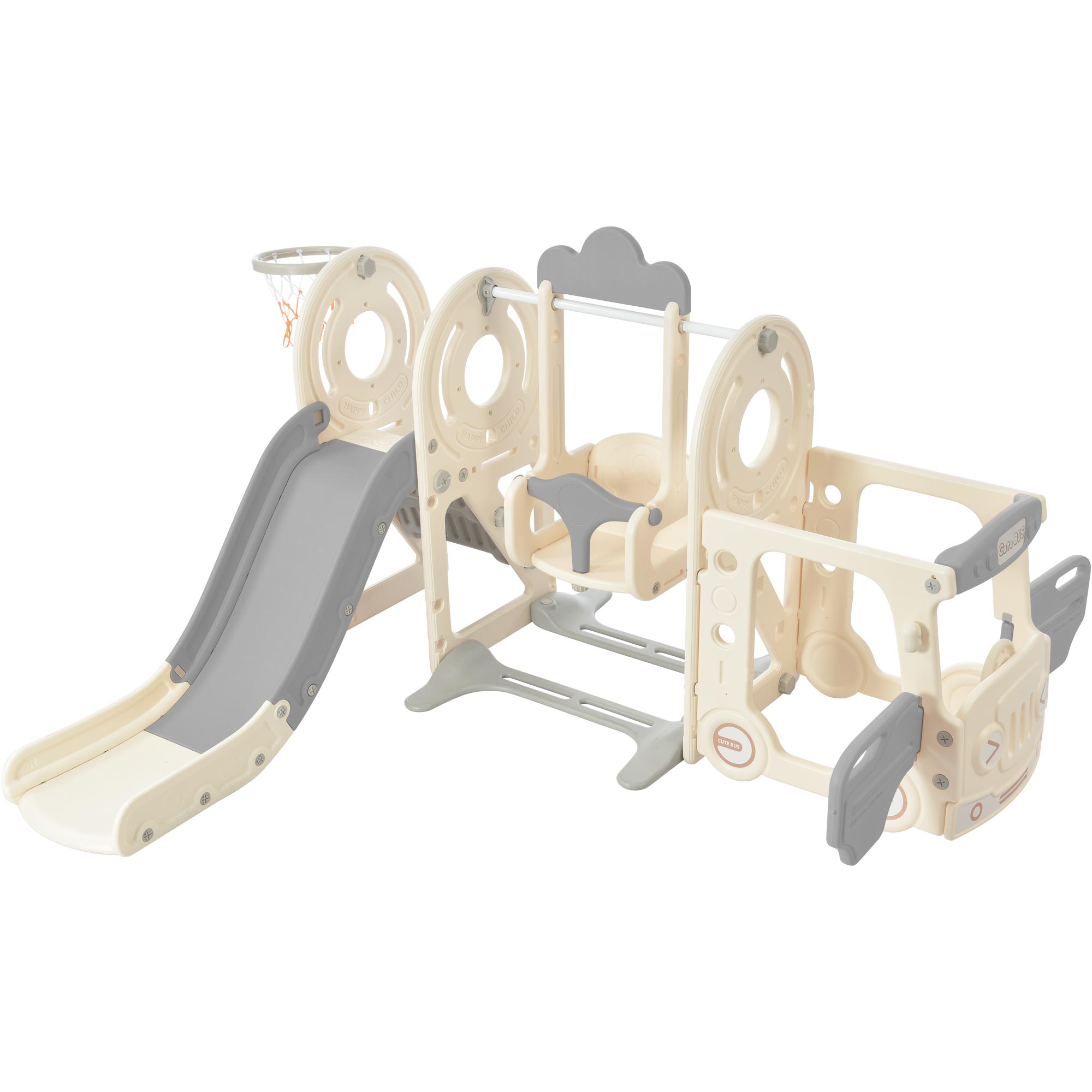 Swing-N-Slide With Bus Play Structure