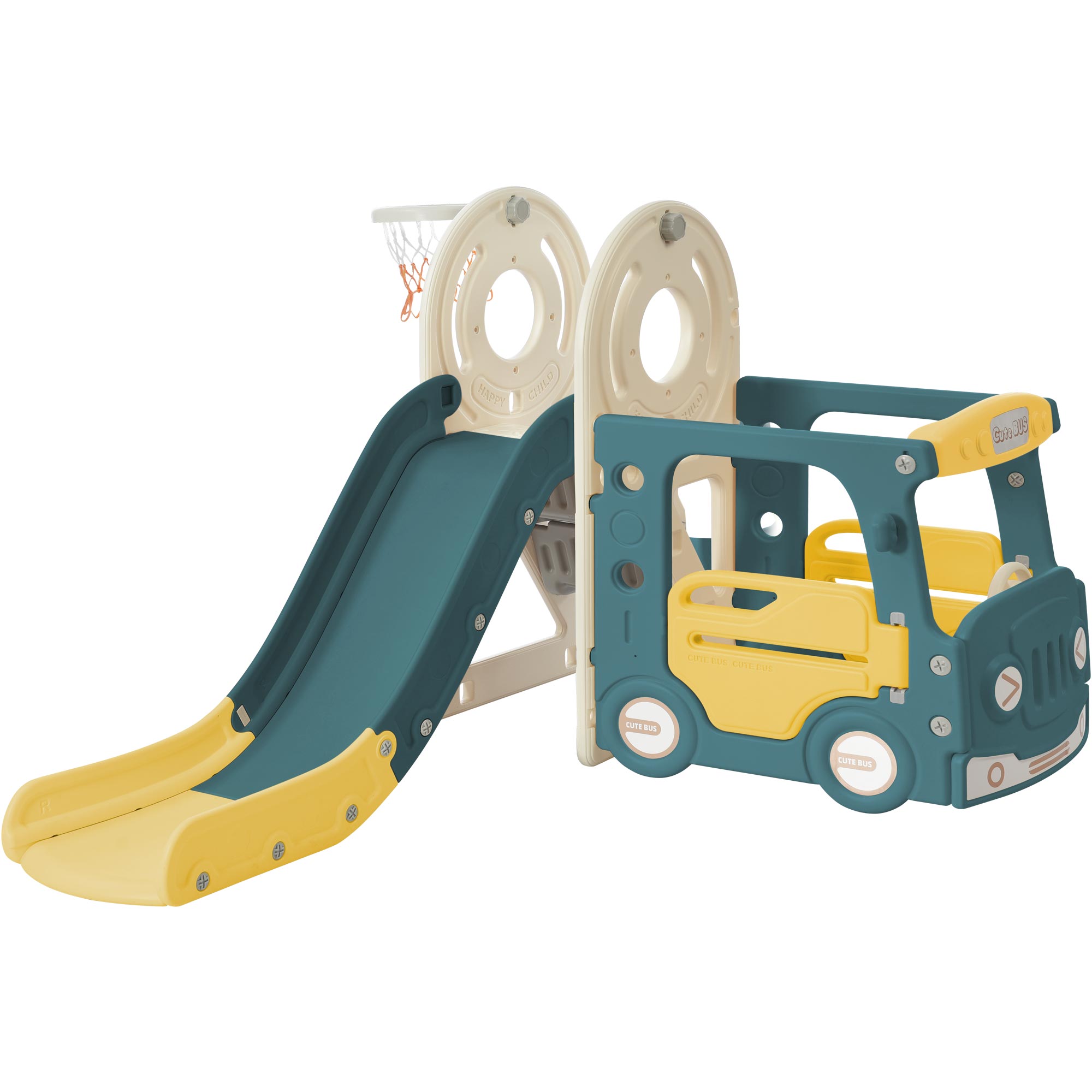 Slide With Bus Play Structure