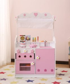 2 In 1 Pink Pretend Kitchen And Market Stal