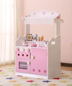 2 In 1 Pink Pretend Kitchen And Market Stal