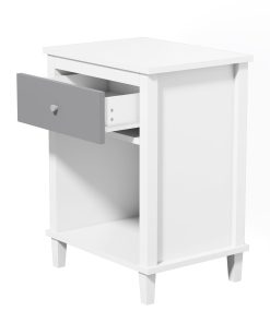 Wooden Nightstand With One Drawer One Shelf