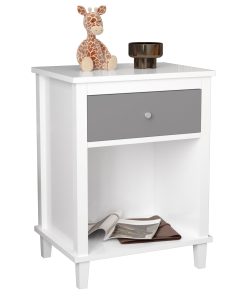 Wooden Nightstand With One Drawer One Shelf