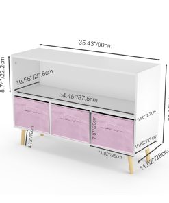 Kids Bookcase With Collapsible Fabric Drawers