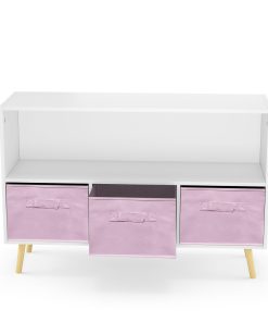 Kids Bookcase With Collapsible Fabric Drawers