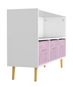 Kids Bookcase With Collapsible Fabric Drawers