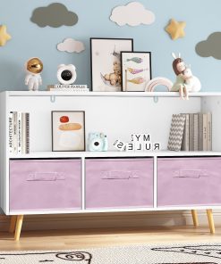 Kids Bookcase With Collapsible Fabric Drawers