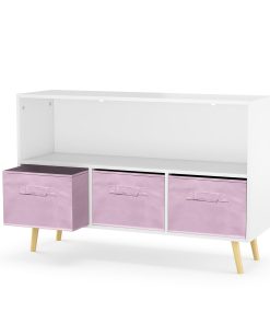 Kids Bookcase With Collapsible Fabric Drawers
