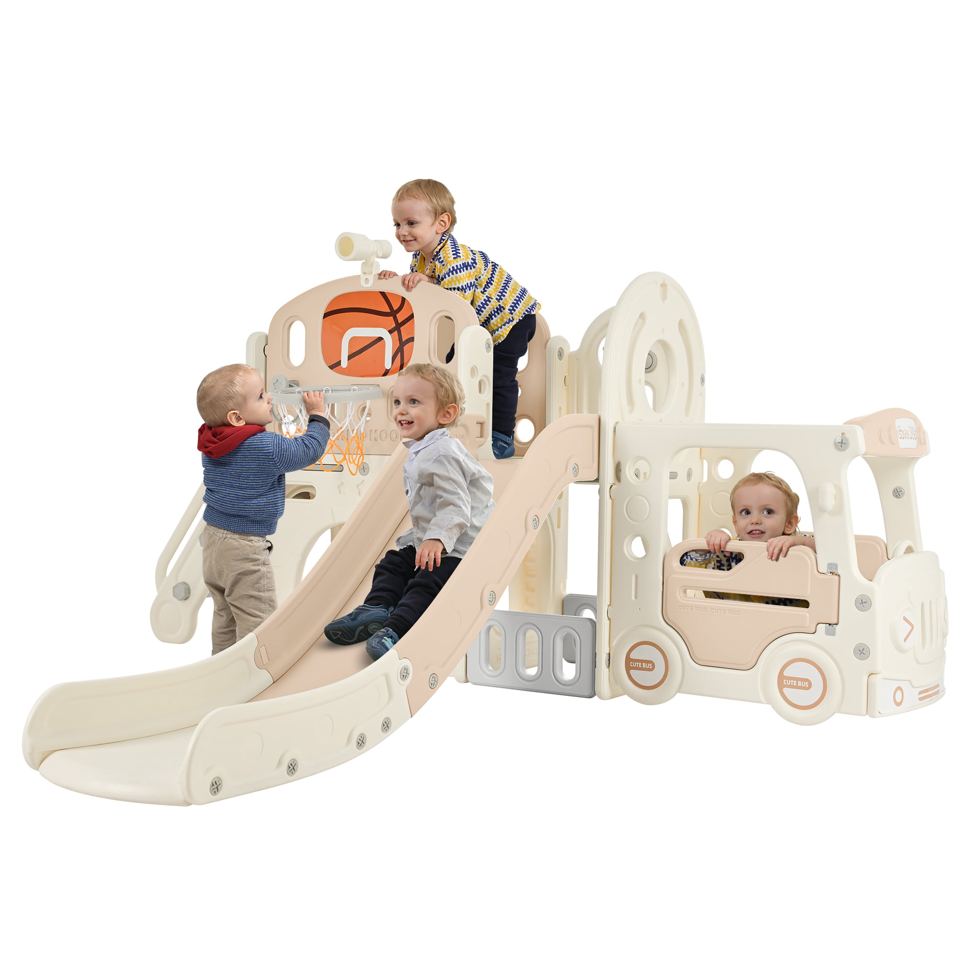 9 In 1 Kids Slide Playset Structure