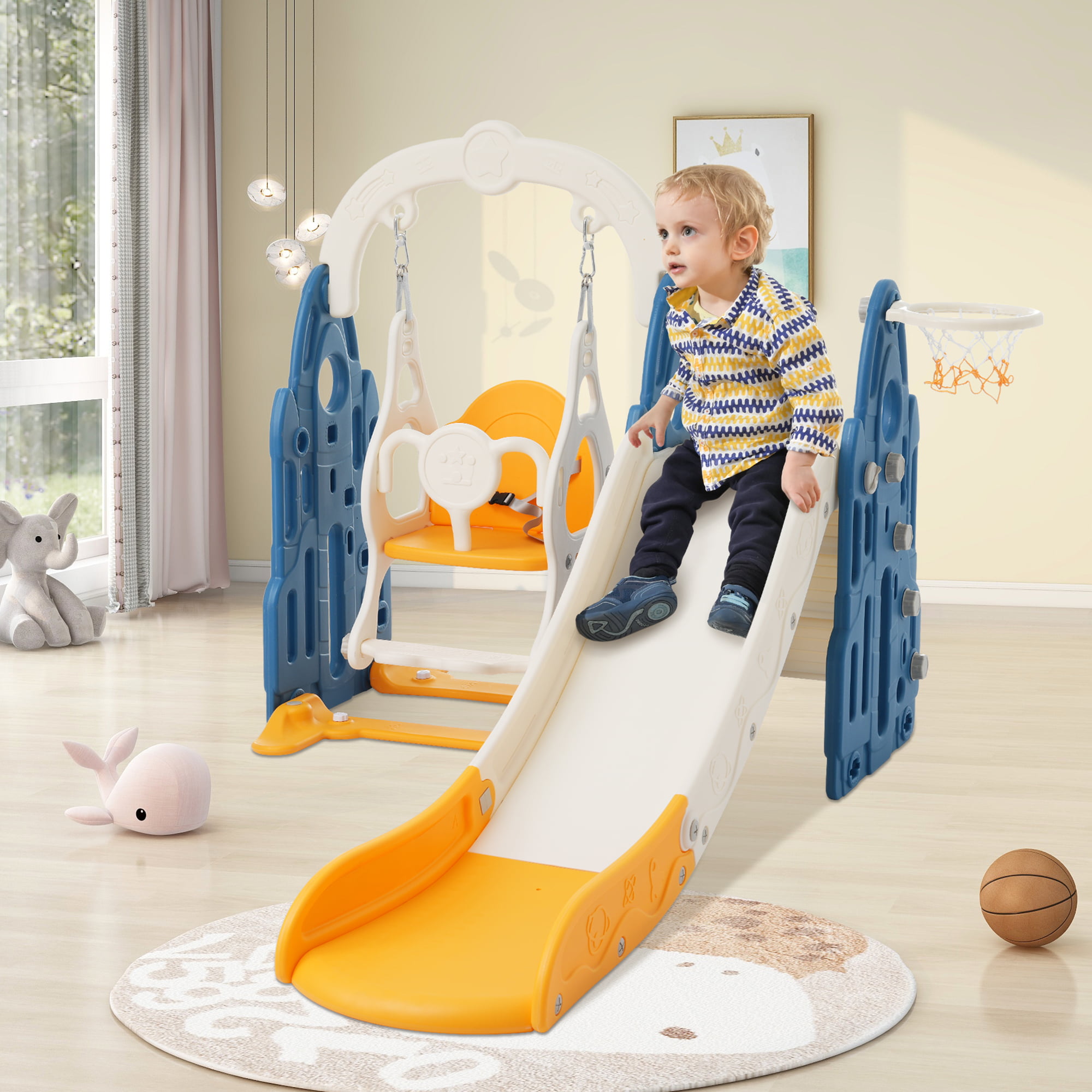 4 In 1 Toddler Slide And Swing Set