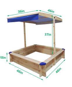 Children's Wooden Sandbox with Roof