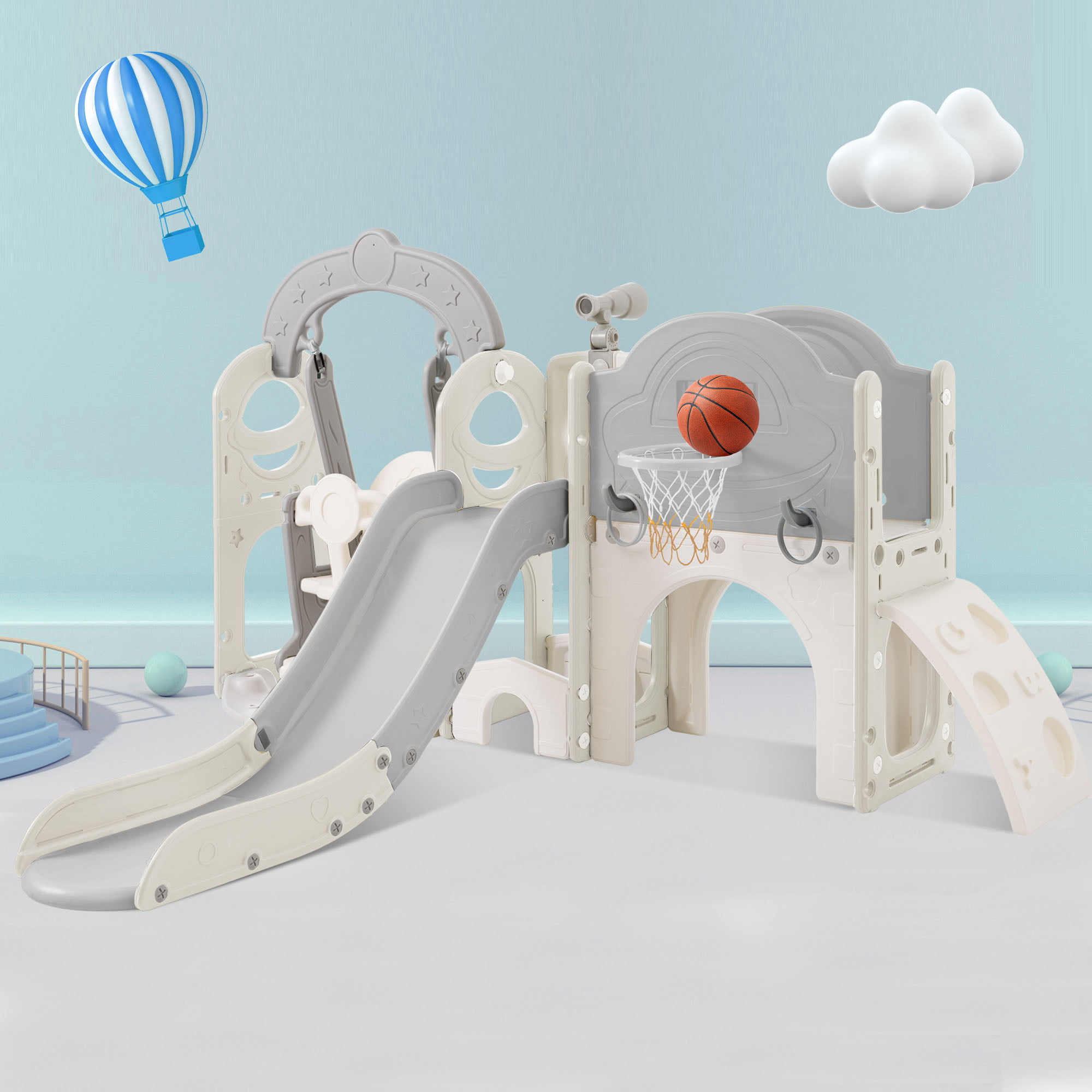 7 In 1 Toddler Slide And Swing Set