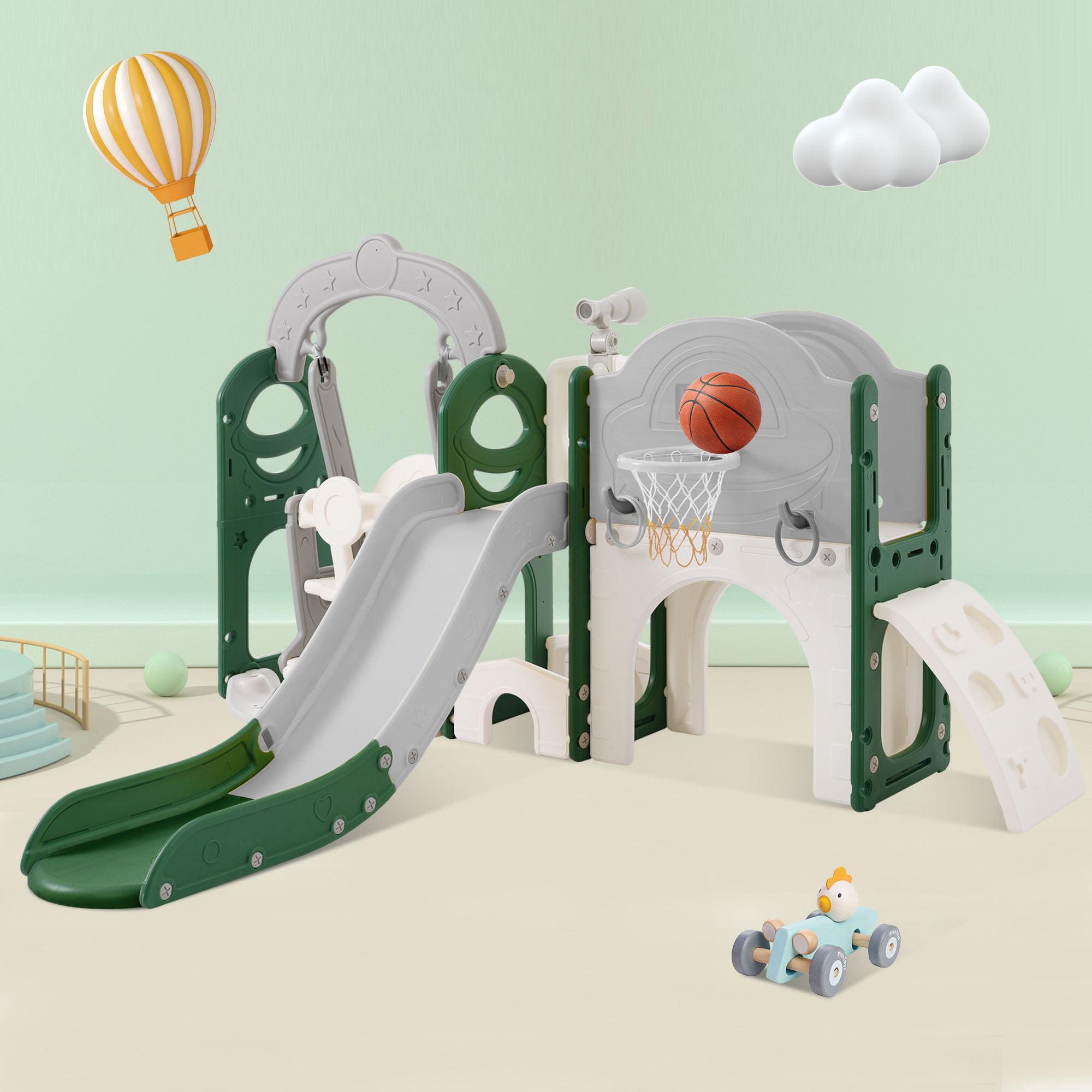7 In 1 Toddler Slide And Swing Set