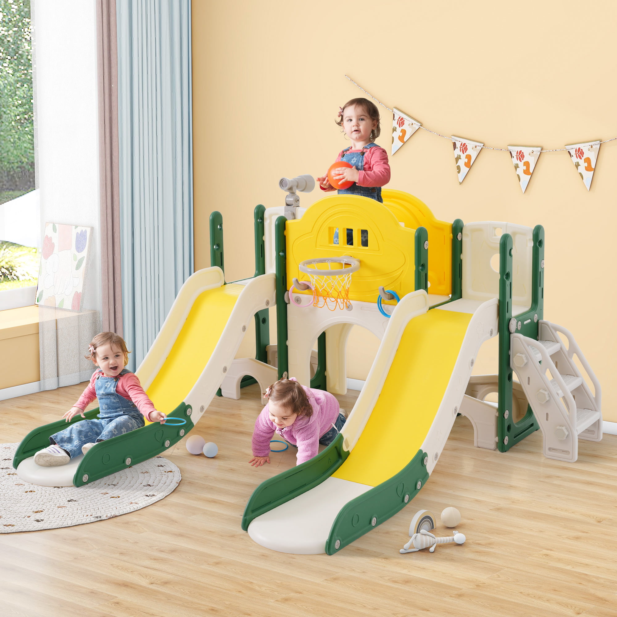 7 In 1 Toddler Slide Playset