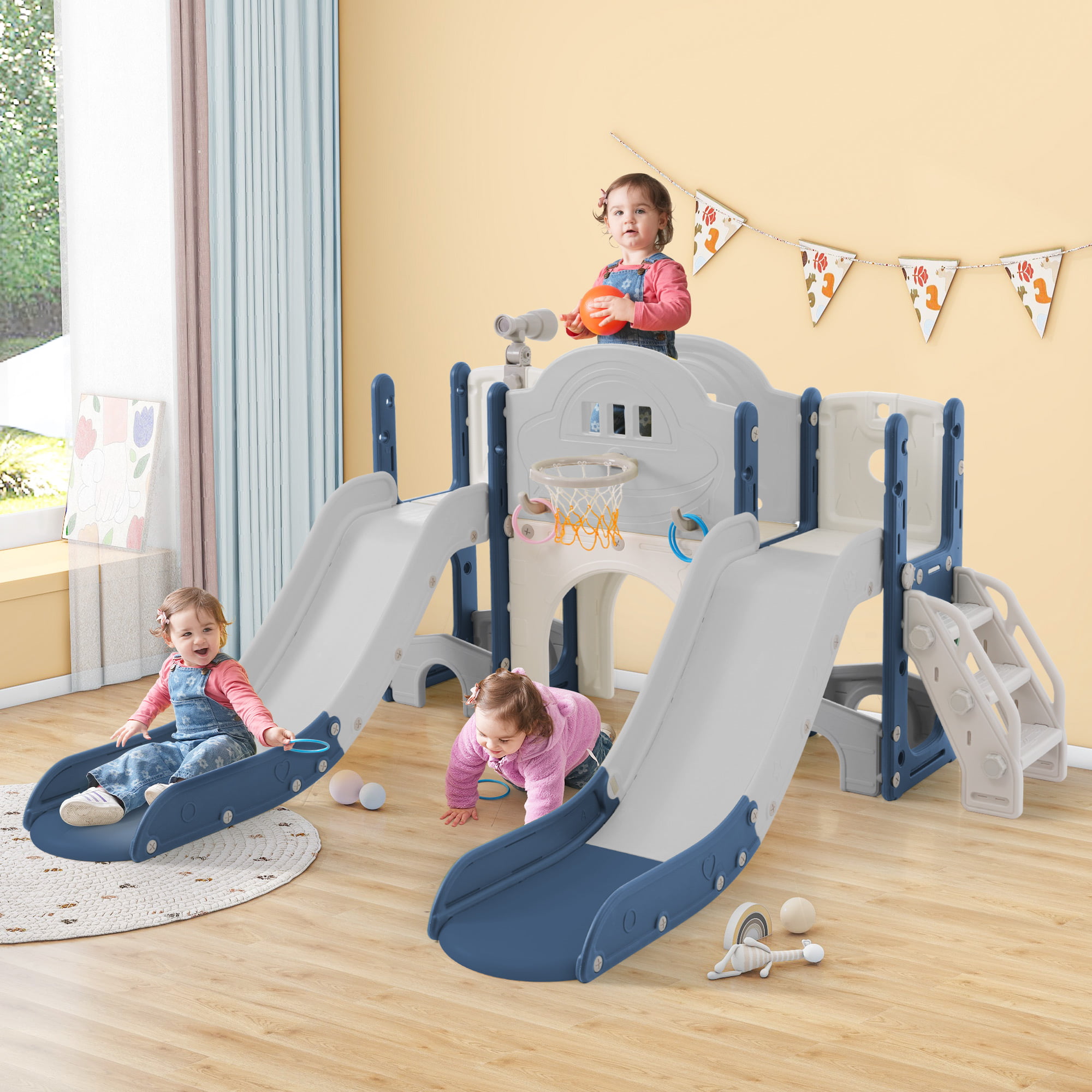7 In 1 Toddler Slide Playset