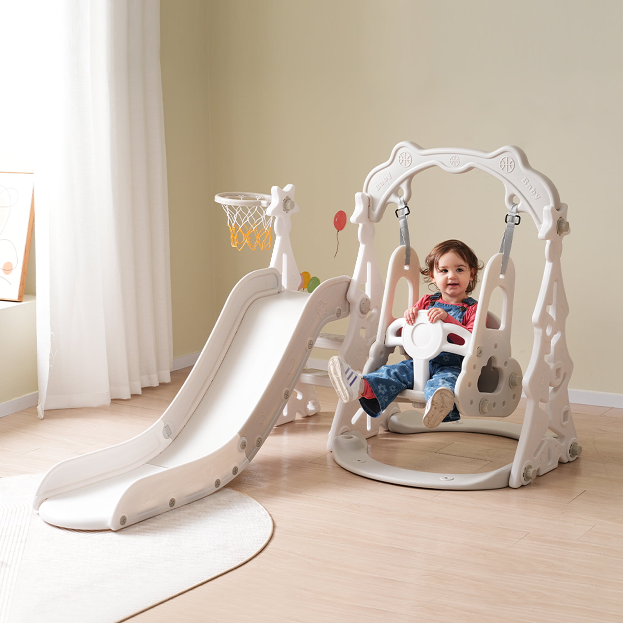 3 In 1 Toddler Slide And Swing Set