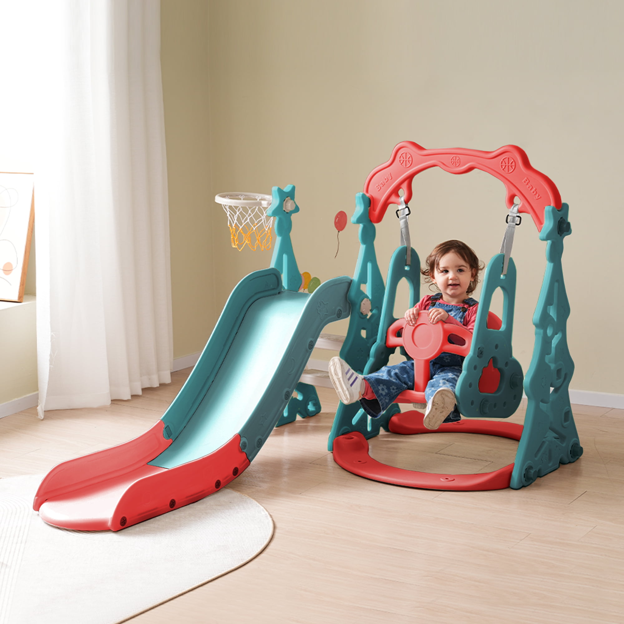3 In 1 Toddler Slide And Swing Set
