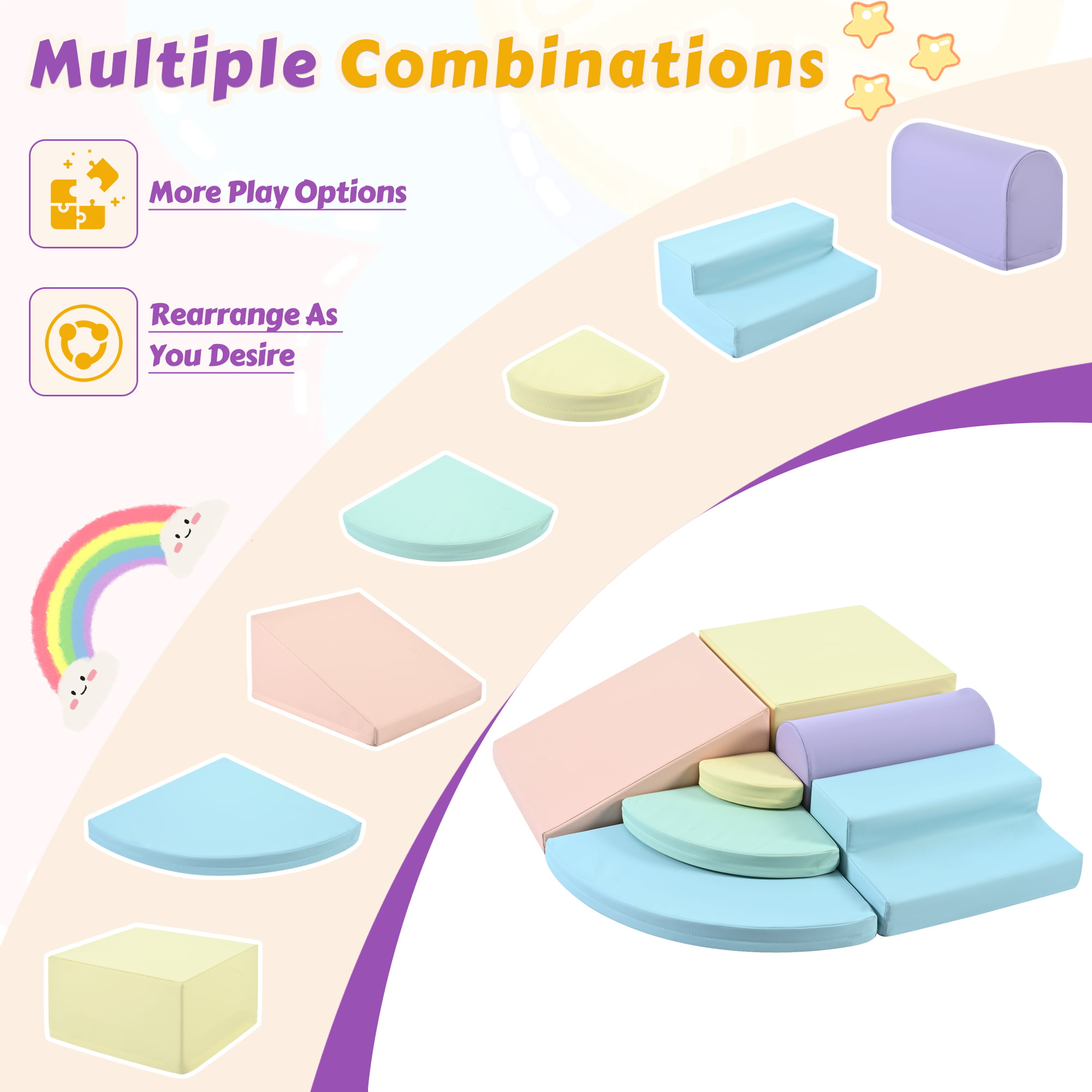 7-Piece Soft Foam Climbing Blocks