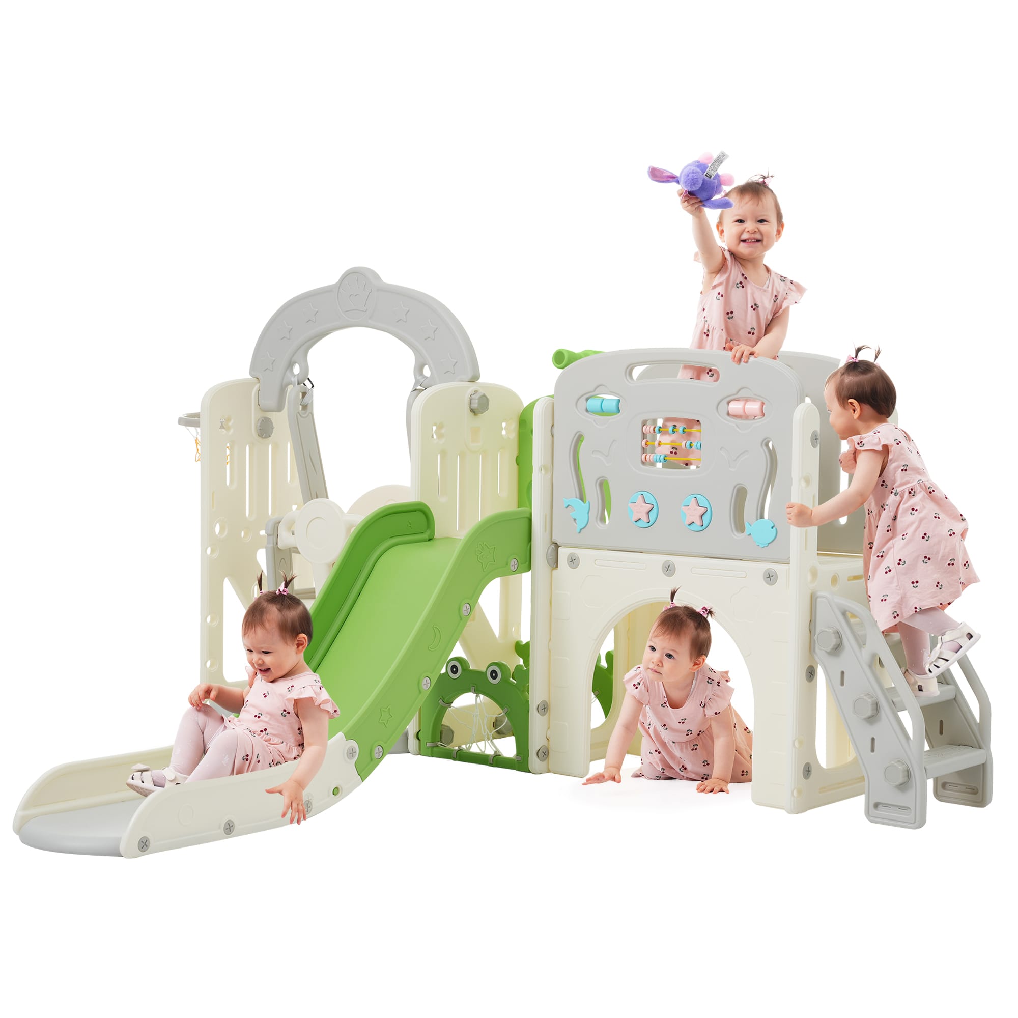 10 In 1 Toddler Slide And Swing Set
