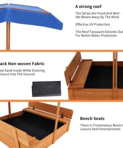 Wood Sandbox with Cover