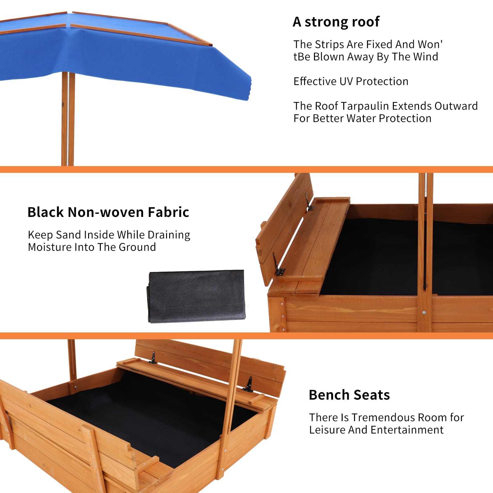 Wood Sandbox with Cover