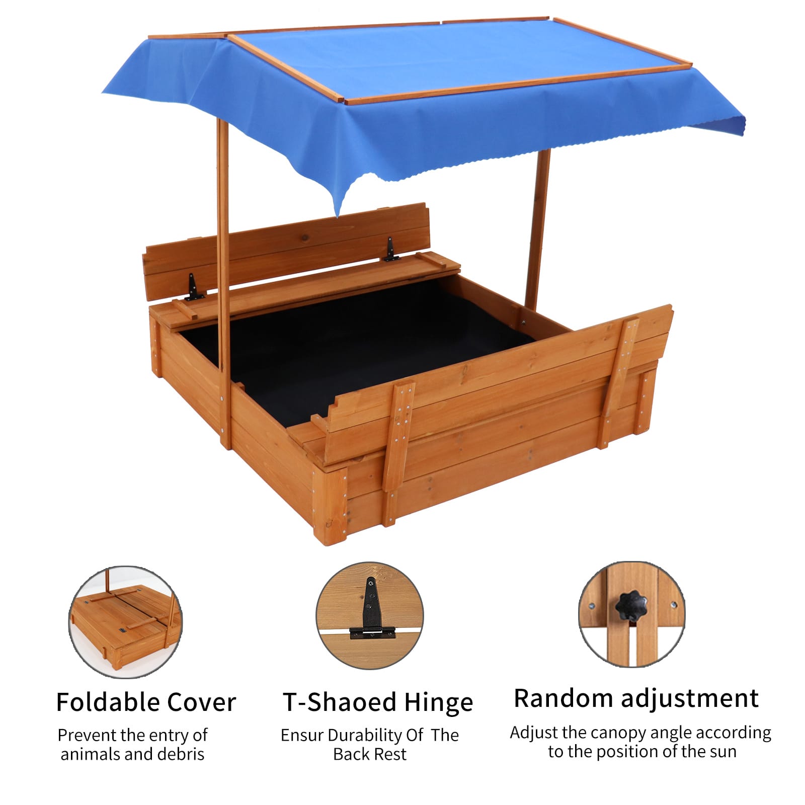 Wood Sandbox with Cover