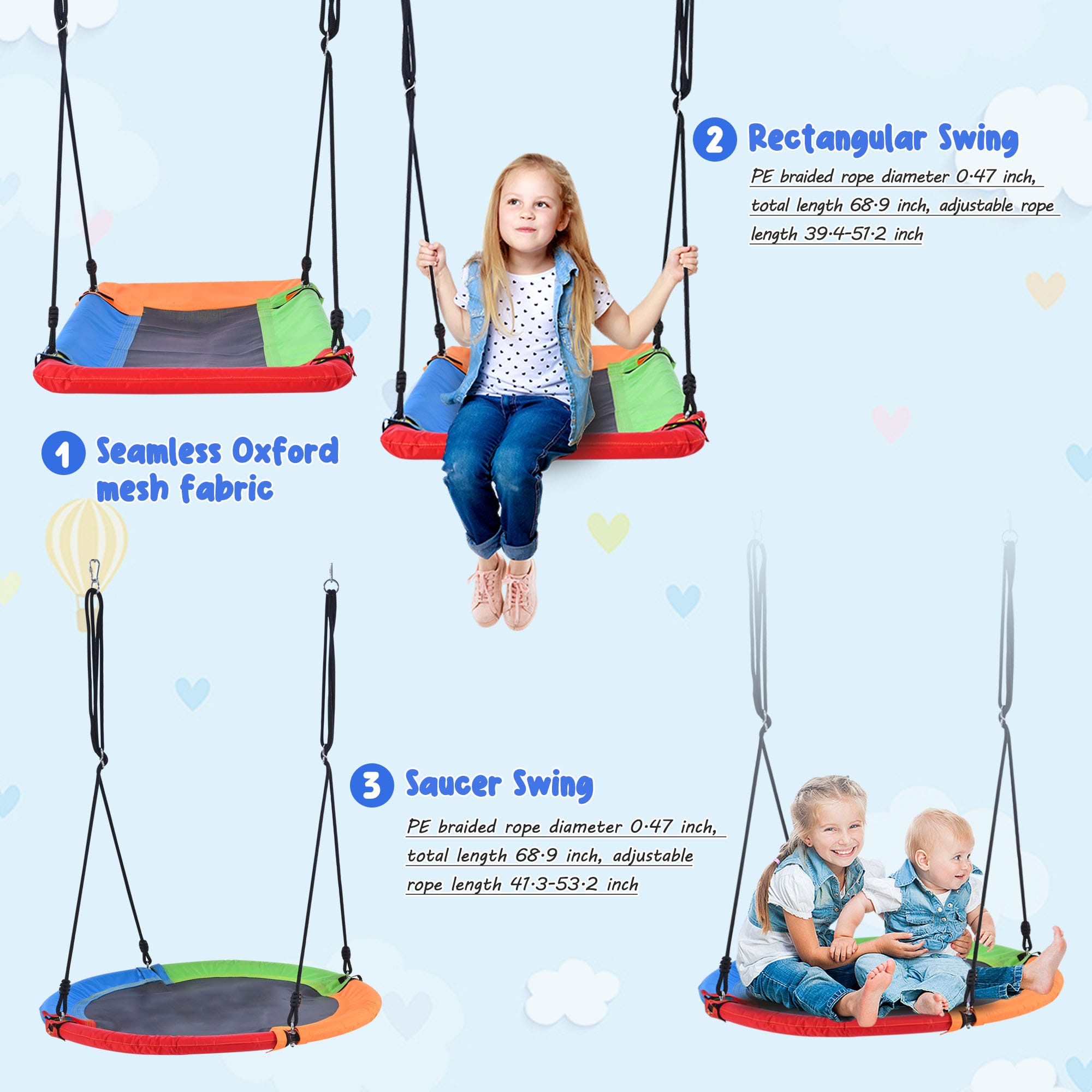 5 in 1 Outdoor Toddler Swing Set