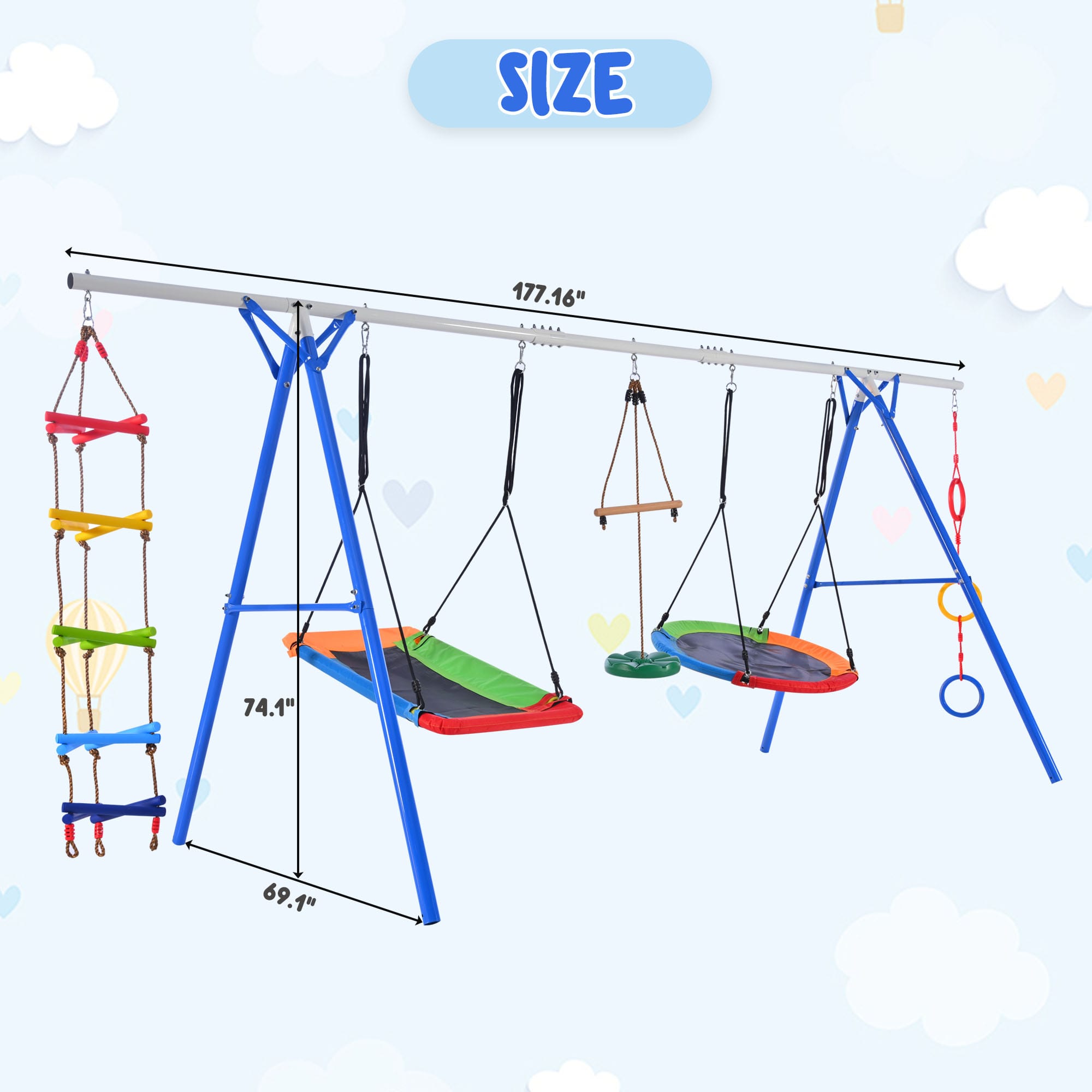 5 in 1 Outdoor Toddler Swing Set