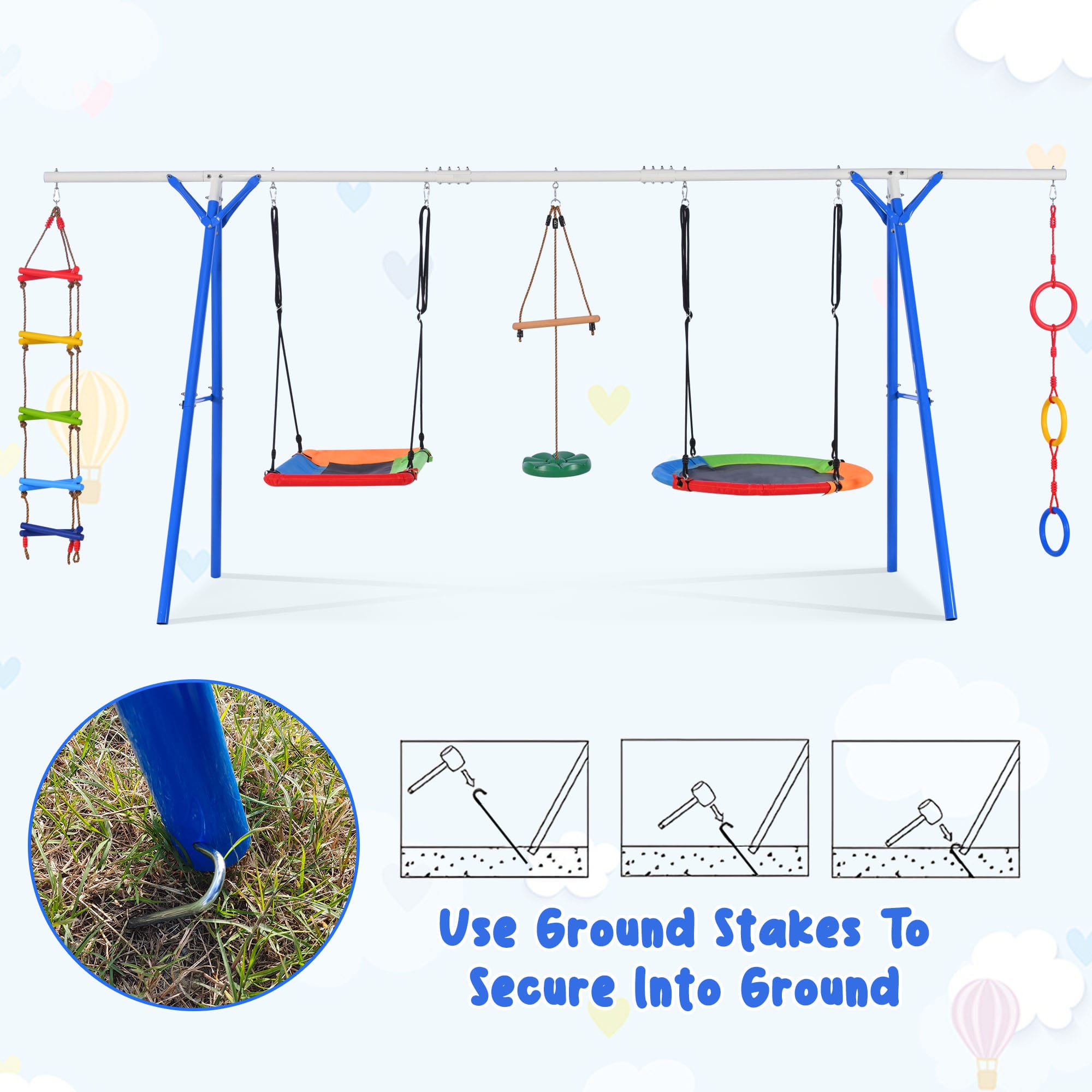 5 in 1 Outdoor Toddler Swing Set