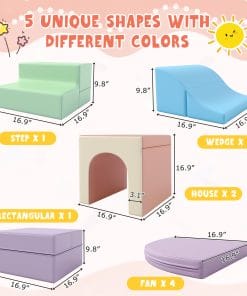 9-Piece Soft Foam Climbing Blocks