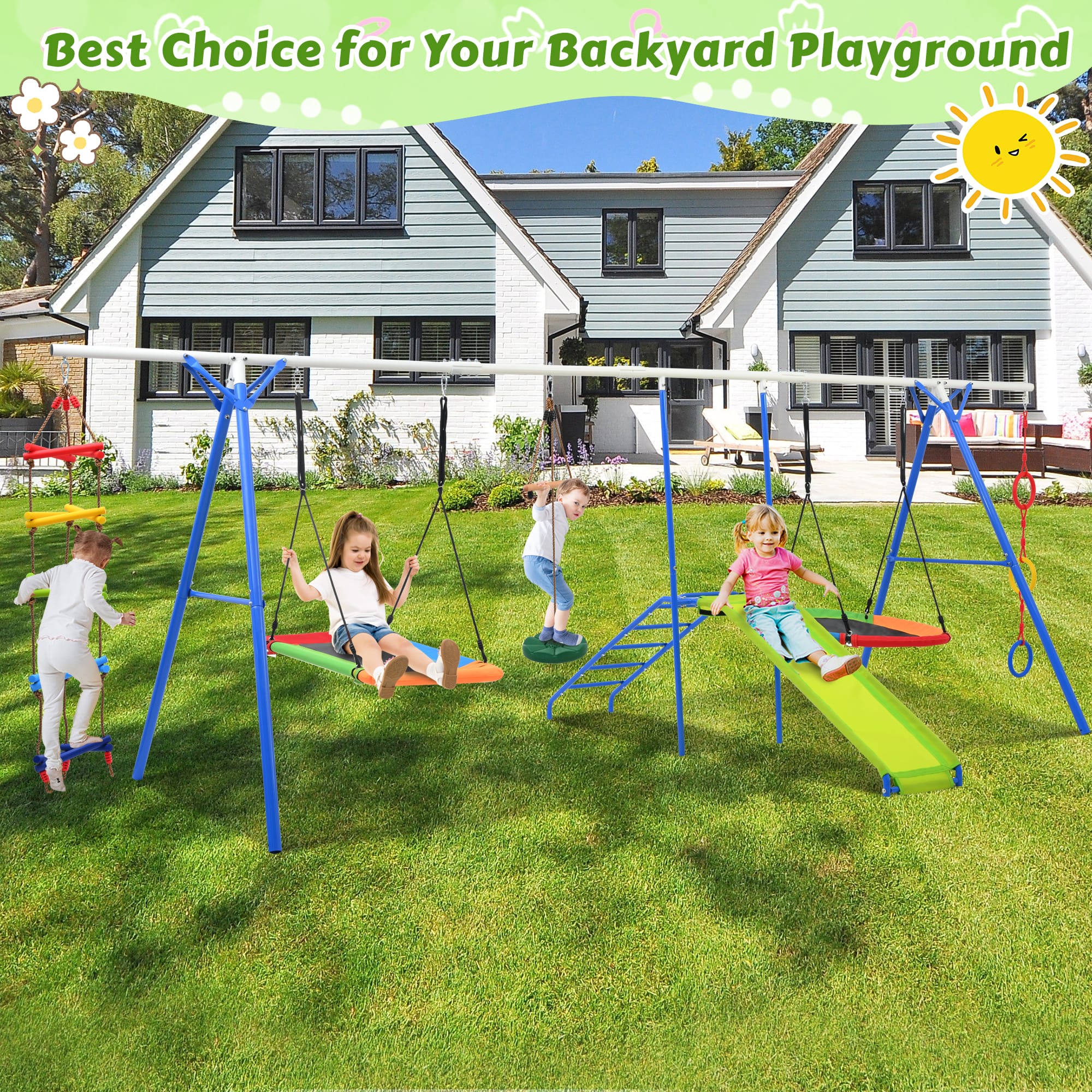 6 in 1 Swing Set for Toddler