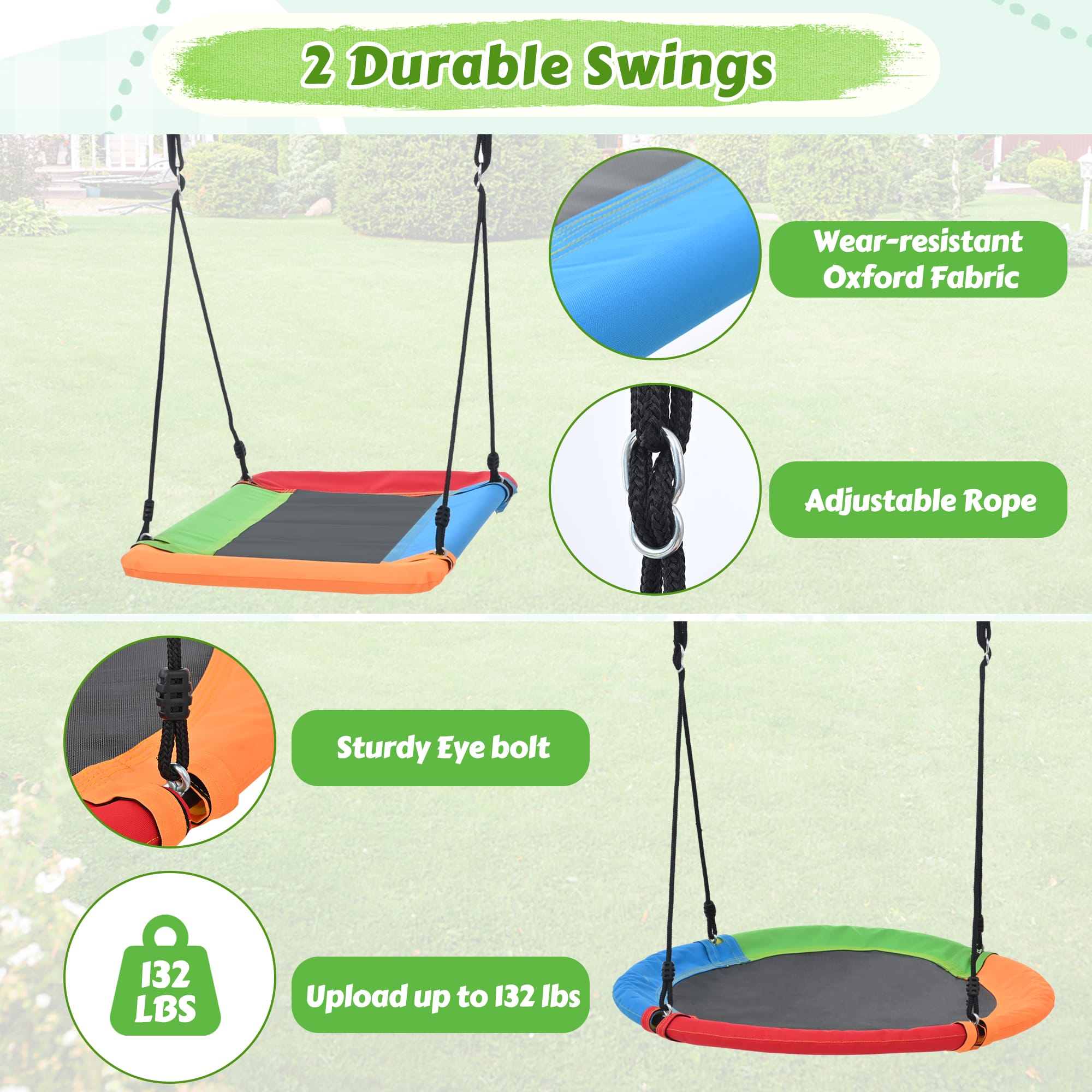 6 in 1 Swing Set for Toddler