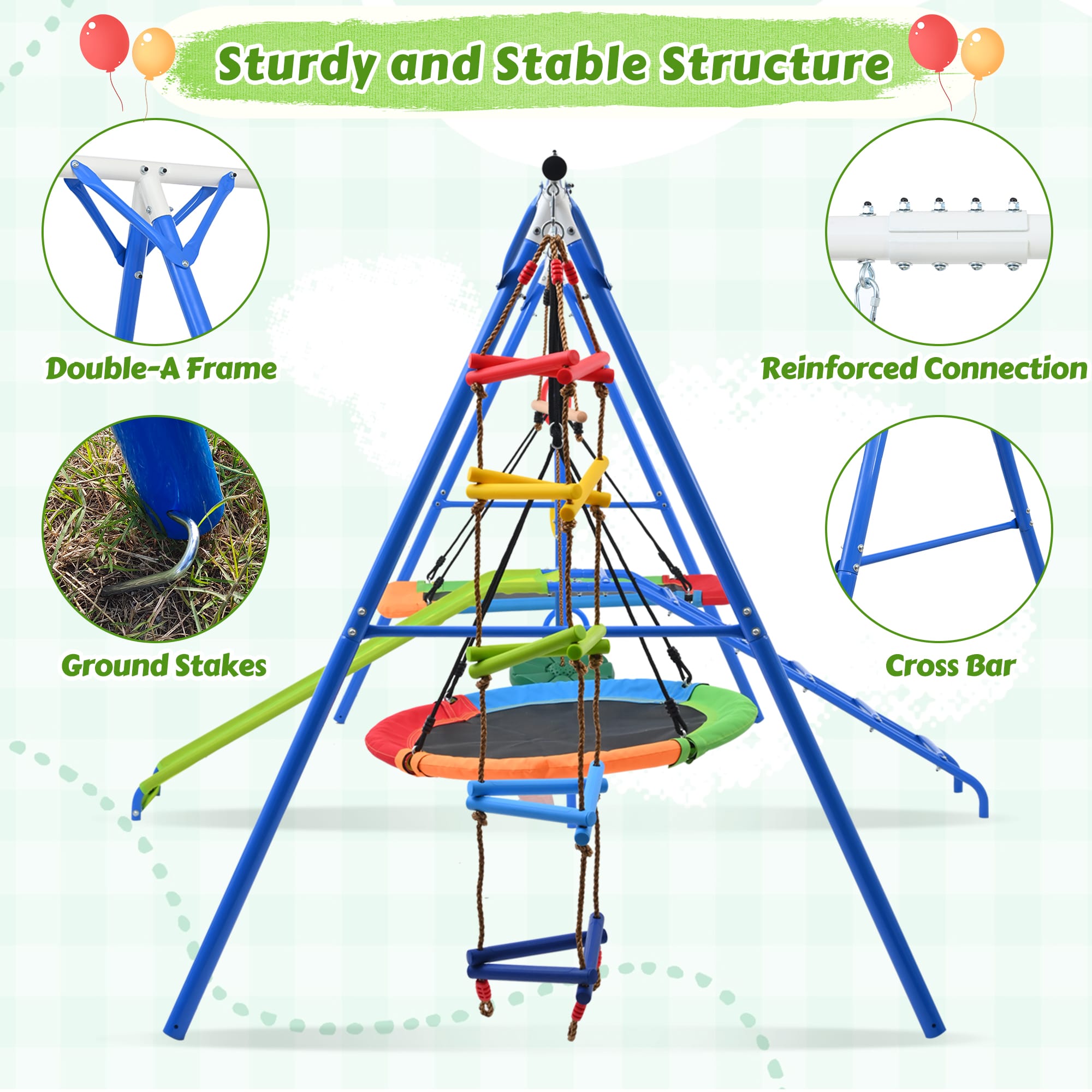 6 in 1 Swing Set for Toddler
