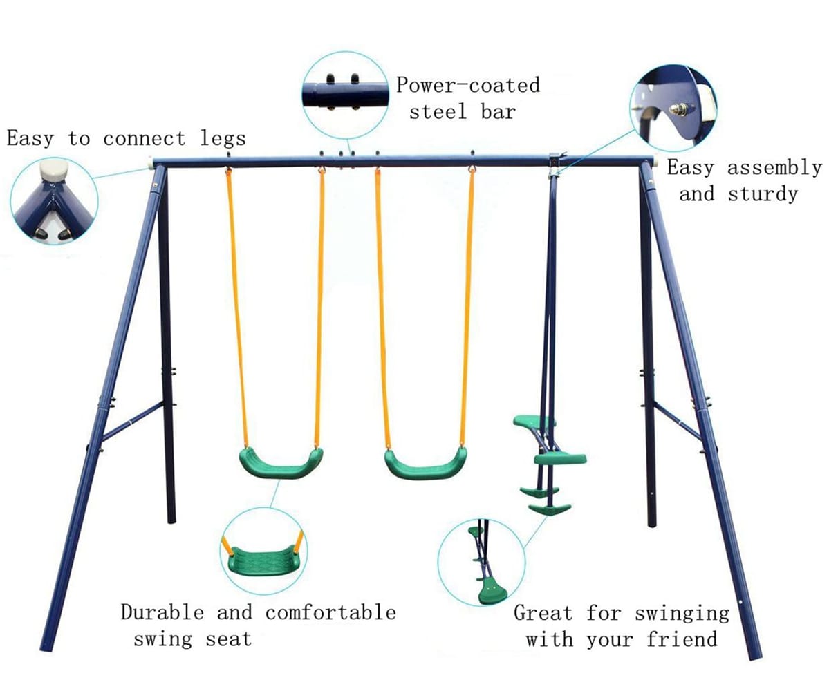 Outdoor Metal Swing Set