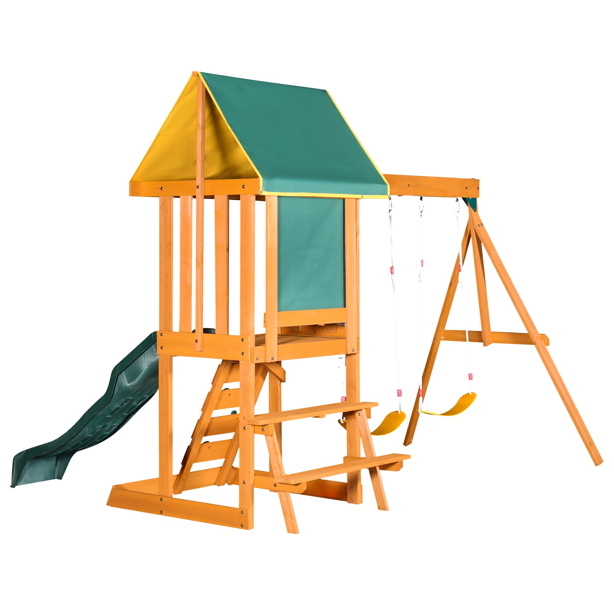 Wooden Outdoor Swing Set