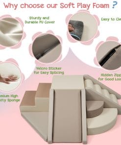 9-Piece Kids Climb & Crawl Soft Foam