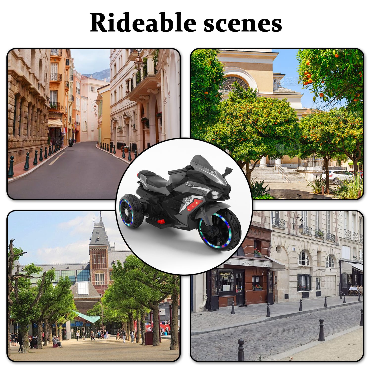 12v 3 Wheels Electric Motorcycle