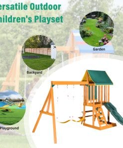 Wooden Outdoor Swing Set