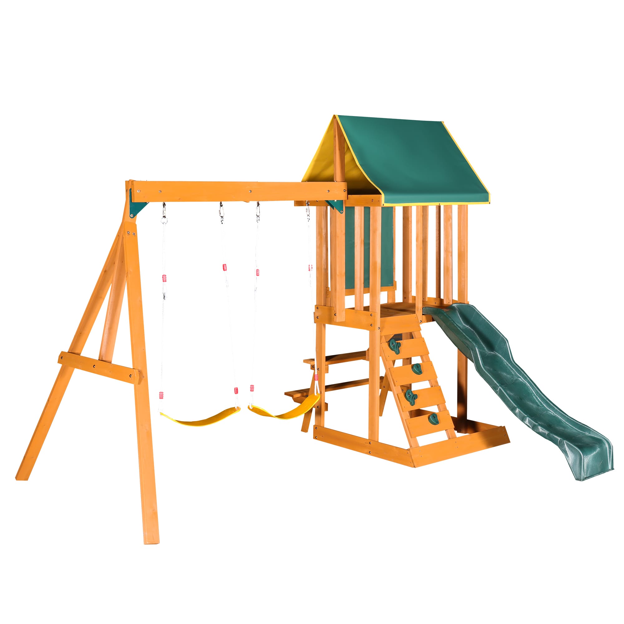 Wooden Outdoor Swing Set