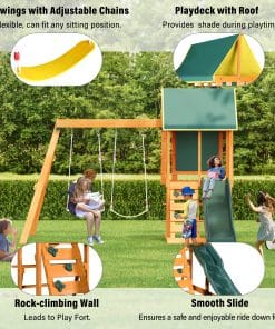 Wooden Outdoor Swing Set