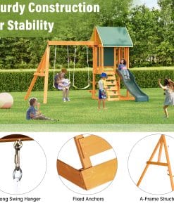 Wooden Outdoor Swing Set