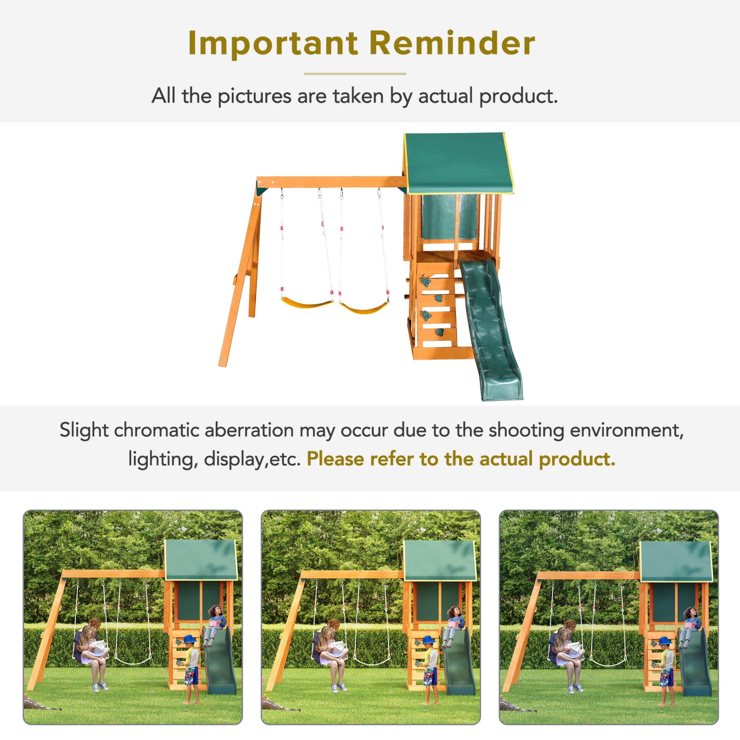 Wooden Outdoor Swing Set