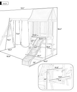 Wooden Outdoor Swing Set