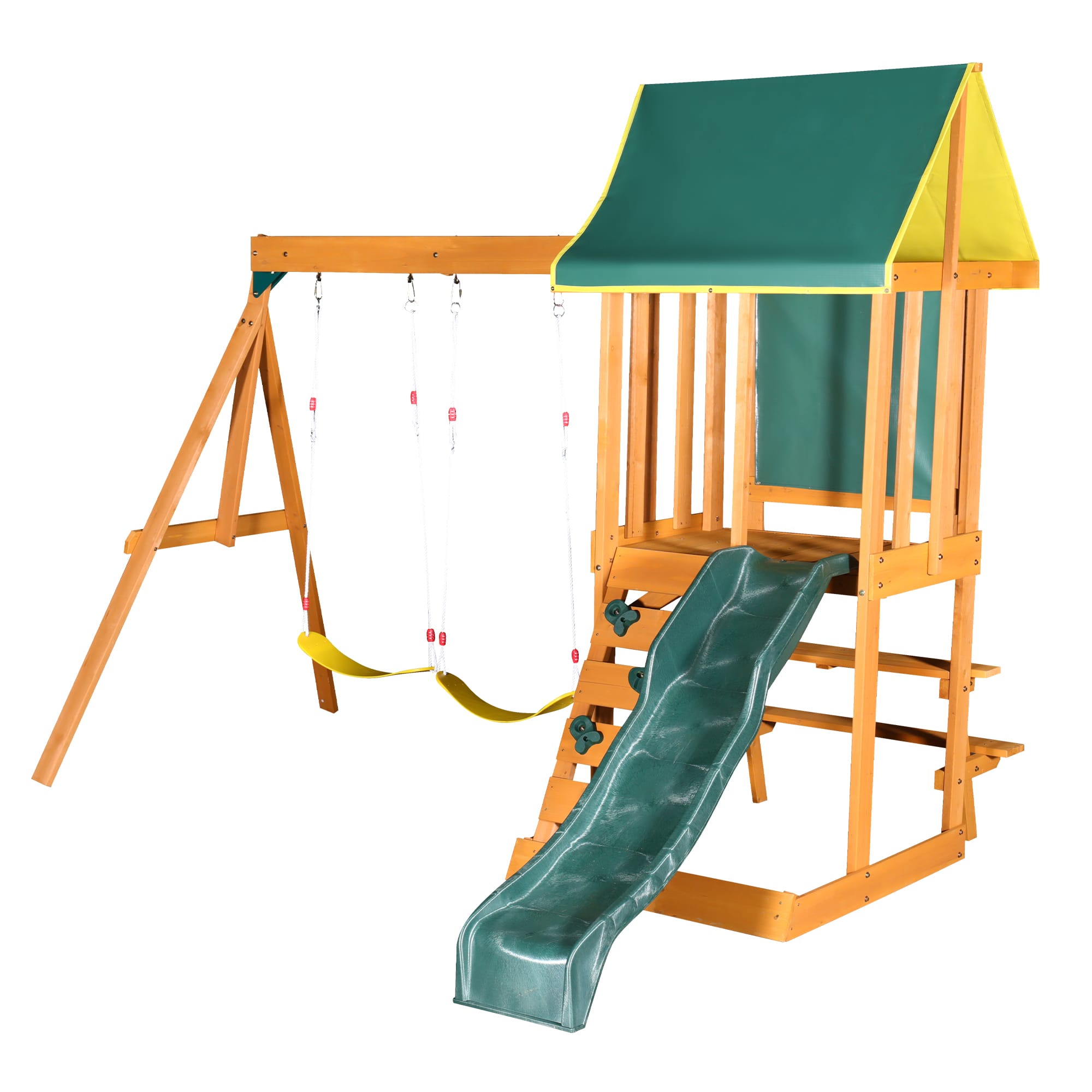 Wooden Outdoor Swing Set