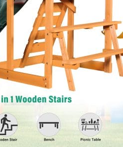 Wooden Outdoor Swing Set